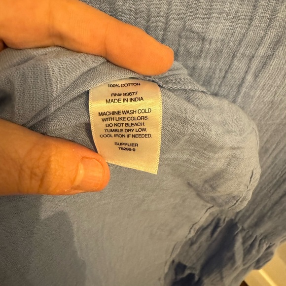 Blue Long Sleeve Babydoll Dress - Picture 5 of 8